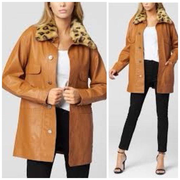 Juicy Couture Jackets & Blazers - Juicy Couture NYFW BLK Label Leather Leopard Coat